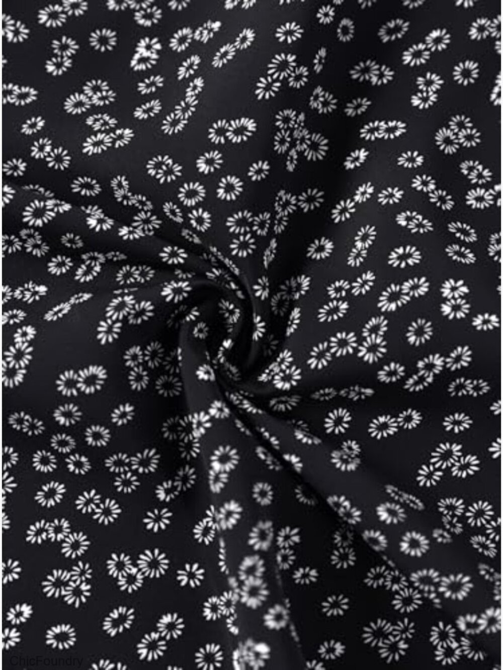 Boho Floral Maxi Skirt with Side Slit High Waisted Lightweight Polyester Blend - Picture 5 of 7